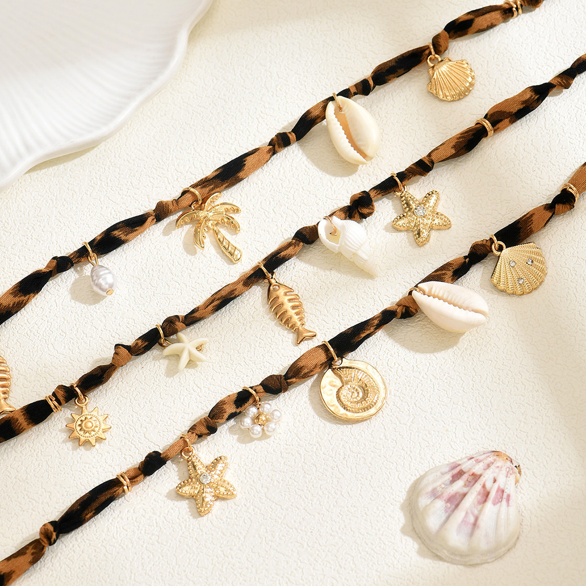 Leopard Print Starfish Shell Hot Selling Fashion New Beautiful Summer Choker Personality Niche Hip-Hop_voghion.com