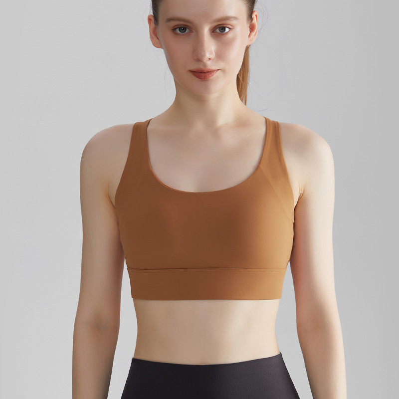 [personalizada] nueva ropa interior deportiva de alta resistencia mujer taza fija I-shape belleza cinturón de hombro chaleco de yoga