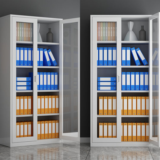 Two-door Iron Cabinet Information Cabinet Equipment Cabinet File Cabinet Office Steel Cabinet Two-door Folding Certificate Cabinet Iron Cabinet Bookcase