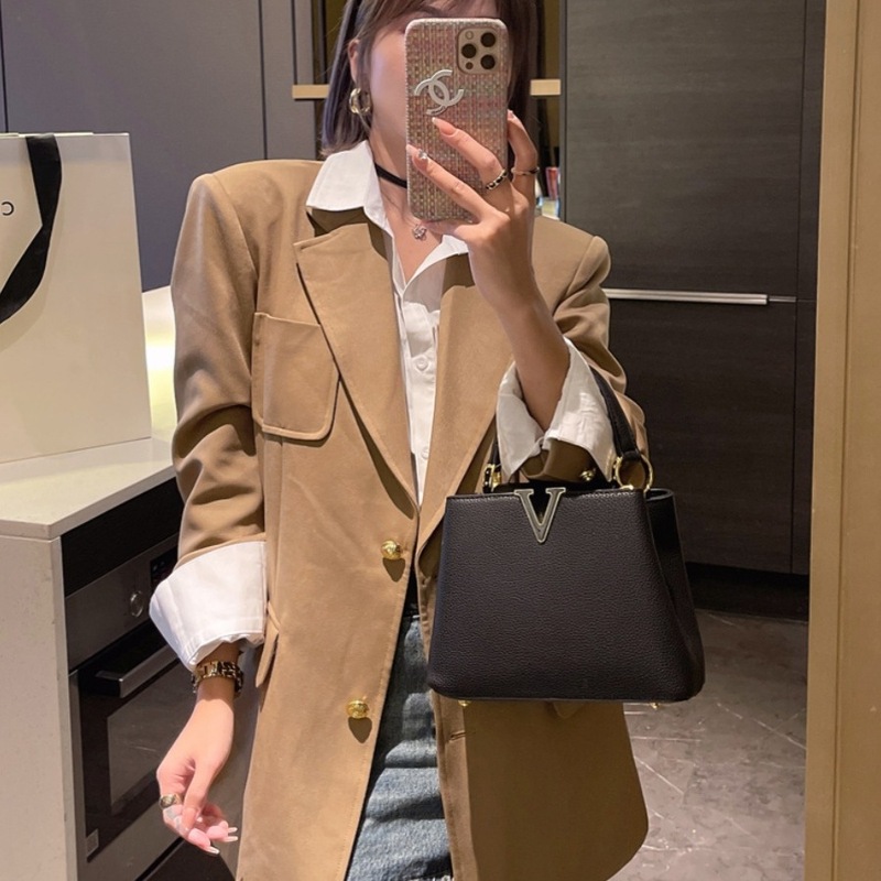 感妈妈包包2025春夏新款通勤气质女包斜挎轻奢手提凯莉包小包黑色|undefined