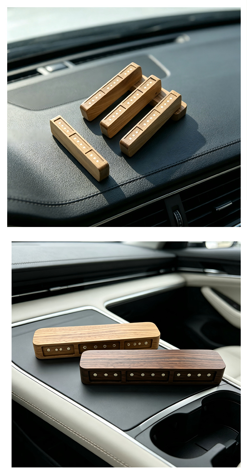 Can Be Printed with Logo, Walnut Wood Temporary Parking Sign, Wooden Exhibition Parking Card, Car Moving Phone Number Plate