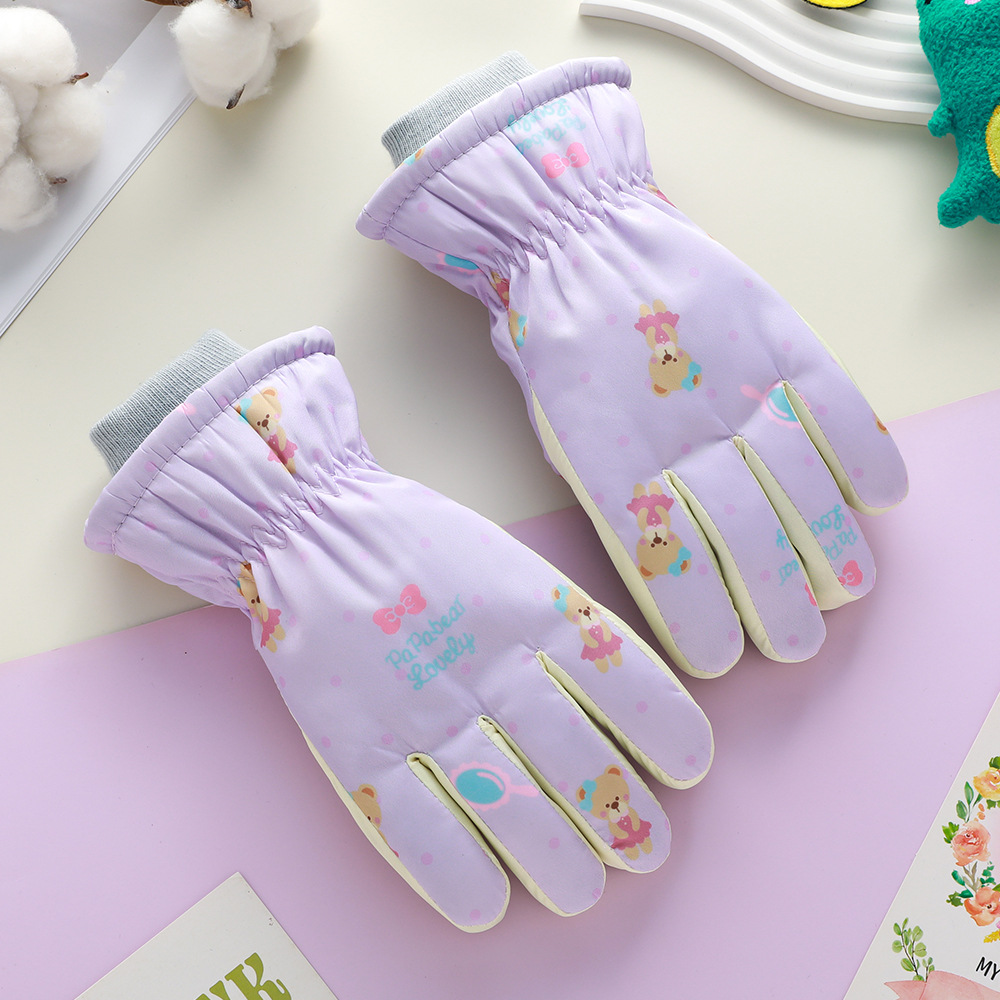 Guantes calientes para niños resistentes al frío en invierno, guantes de esquí al aire libre a prueba de viento, ciclismo a prueba de agua para niños y niñas