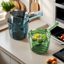 厨房水瓢摔不破加深加厚长柄家用大号水勺透明塑料洗头勺子舀水瓢