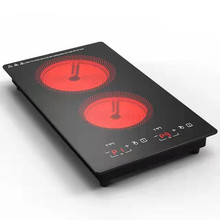 批發220\110V嵌入式雙頭電陶爐豎式整版雙頭光波爐多米洛電磁爐