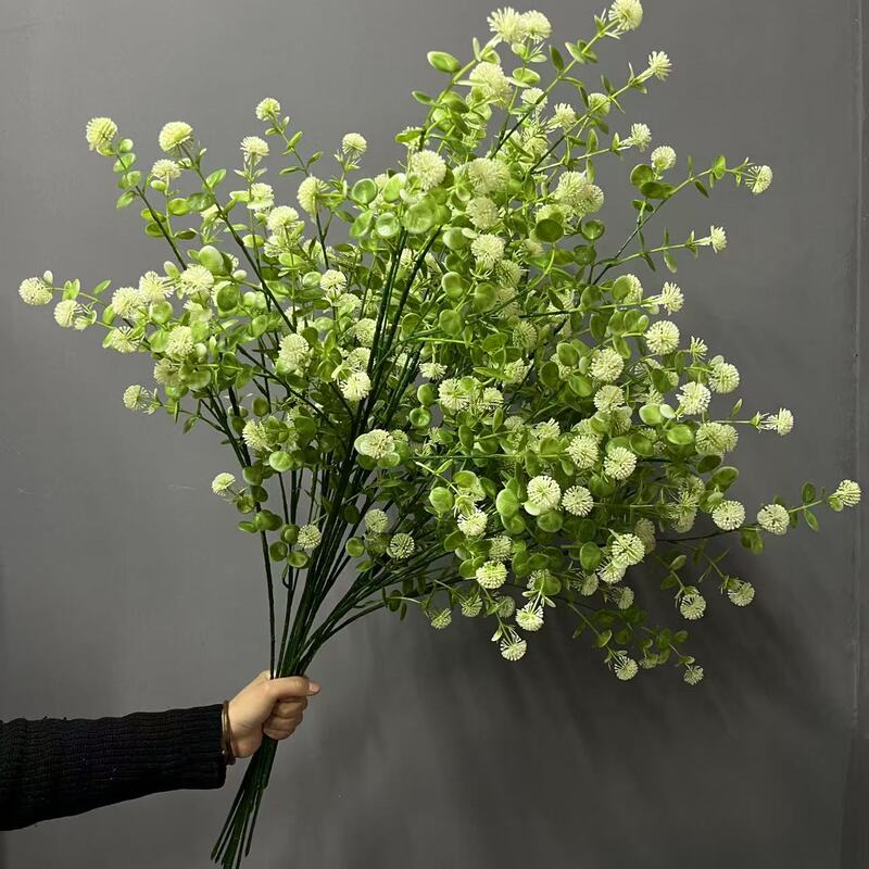 Korean-style green plant wild sense high road flower guide row background backing multi-use green plant ball grass planet grass