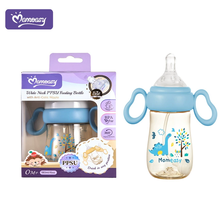 Силиконовый противоколиковый пустышка Momeasy, детская бутылочка для кормления с рисунком, против газообразования, защита от падения, печать