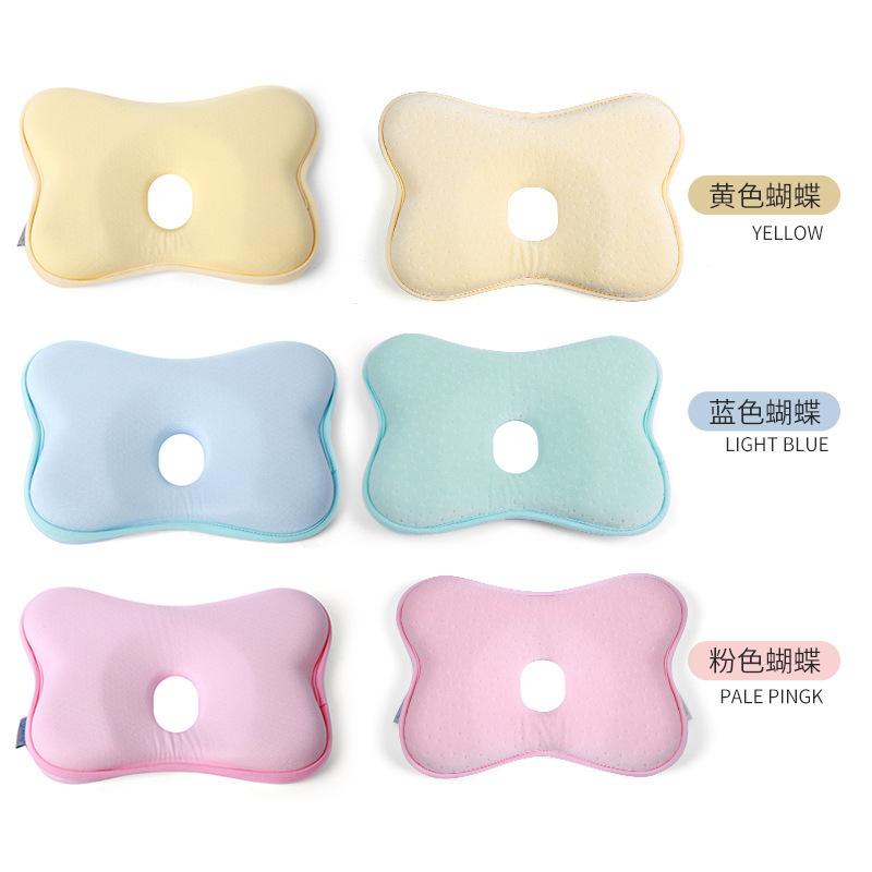 定制蝴蝶形婴儿枕慢回弹记忆棉定型枕头婴儿睡眠枕记忆枕可水洗|ms