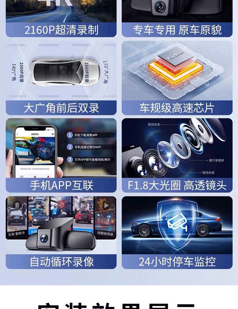 Jietu X70Plus Dedicated Dash Cam with Original Factory High-Definition Hidden Installation, Dual-Camera, and Sentry Mode