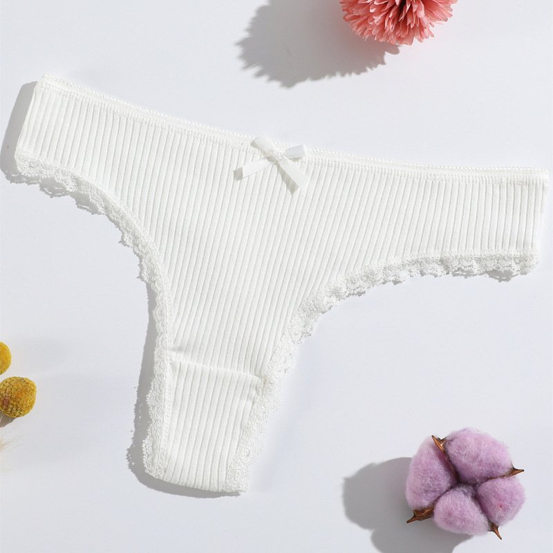 新しい T 字型下着女の子のレースの糸 T 字型パンツ女性のローウエスト通気性綿 T パンツ工場卸売|undefined