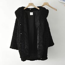 黑色泰迪卷毛毛大衣女冬季保暖新品俄罗斯宽松超厚仿皮草毛呢外套