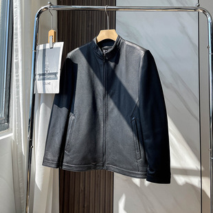 Base Evergreen Suede Leather Down Jacket with Detachable Interior Matte Texture Seamless Down Jacket