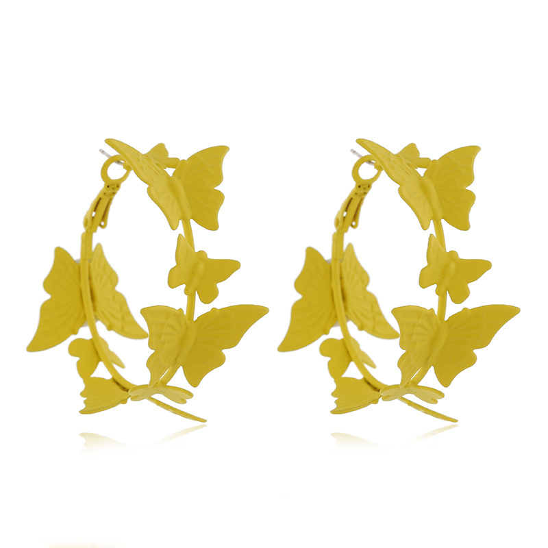 Fashion Creative Geometric Simple  Butterfly Spray Paint Alloy Earring