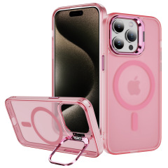 国境を越えて人気のある新型はアップルiphone16携帯ケース15promax肌感磁気吸引スタンド保護カバーを適用している