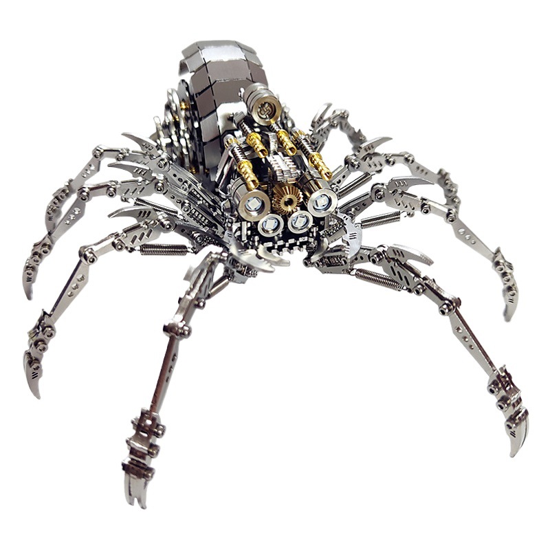 Monstruo de acero araña rey Plus metal montaje modelo tridimensional rompecabezas mecánico insecto niños hechos a mano juguetes creativos