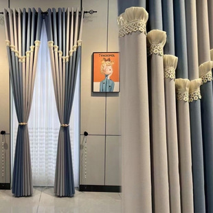 New adjustable blackout 2025 curtain modern simple color matching curtain sunshade high sense