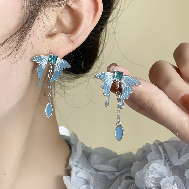 8g Weight Artificial Gemstones Inlay Material Drop Earrings Classification 1 Pair Quantity 1 Pair Sweet Heart Shape Plating Inlay Alloy Artificial Gemstones Drop Earrings