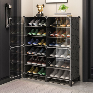 Multi-Layer Rental Room Transparent Dustproof Door Rental Indoor Shoe Cabinet New 2024 Storage Shoe Rack Home