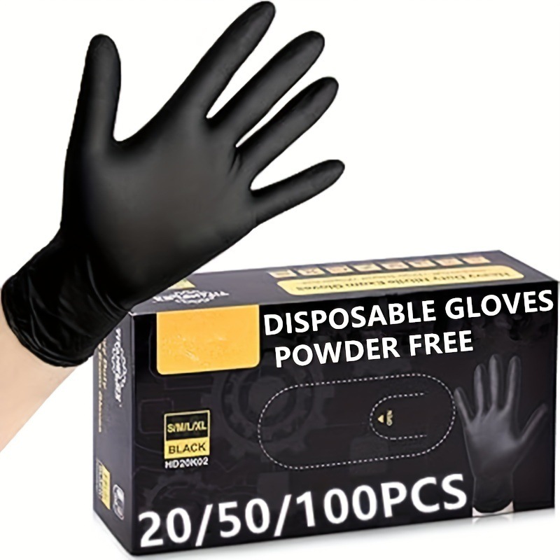 英文丁腈手套temu代发一次性丁晴黑色高弹防护橡胶Nitrile gloves
