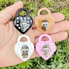 39 ミリメートルラブ布両面塗装大愛バッグペンダント素材 diy 携帯電話チェーンキーホルダーアクセサリー
