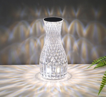 Lámpara de Noche LED Efecto Cristal Táctil para Dormitorio y Mesa