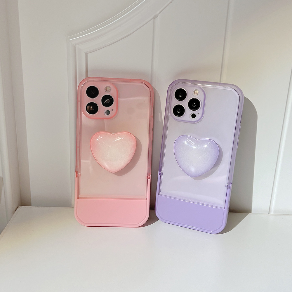 Love Stand 15 Convient pour iPhone 13 Promax Apple Phone Case Transparent Silicone XL Femme_voghion.com