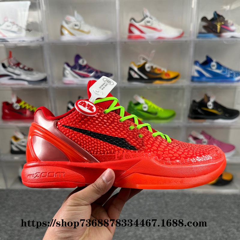 蒲田純原Zoom Kobe 6科比6代男子実戦バスケットボールシューズ真炭素板反転青蜂侠黒赤|undefined