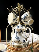 法式下午茶咖啡杯陶瓷茶壶茶具欧式红茶杯碟家用青花复古杯子