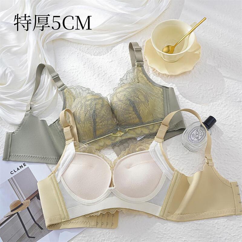 Explosive Comfortable Lace Small Chest Underwear Big Gather No Steel Ring Upper Collocating Auxilum Extra Thick Bra Thickened Underwear Explosive Comfortable Lace Small Chest Underwear Big Gather No Steel Ring Upper Collocating Auxilum Extra Thick Bra Thickened Underwear
