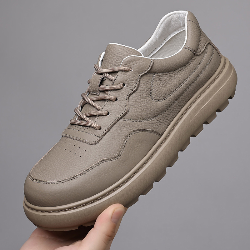Otoño y invierno de la capa superior de piel de vaca nuevos zapatos casuales de hombre zapatos de cuero transpirables zapatos de cuero ultraligeros zapatos de hombre
