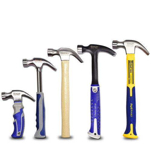 Factory direct sales wooden handle claw hammer nail hammer claw hammer high carbon steel household nail hammer hammer plastic handle iron nail hammer