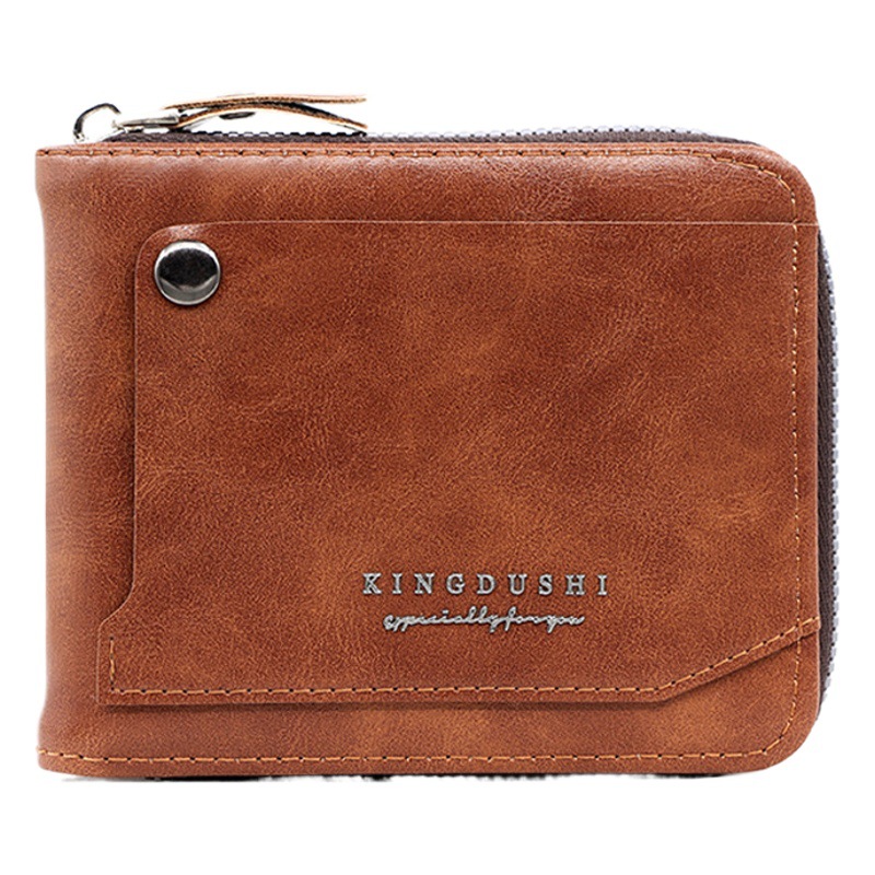 Europa y América retro de los nuevos hombres de la cartera corta de gran capacidad Multi-tarjeta de bolsillo titular de la tarjeta de los hombres de la cartera de la cadena