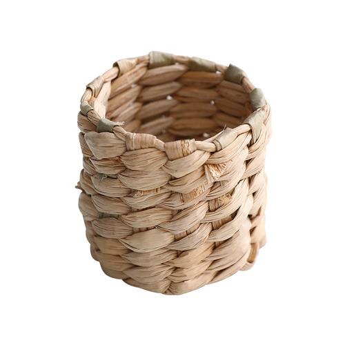 Wholesale straw woven dinner rings for daily use, round water hyacinth, Chinese style woven water hyacinth, straw woven dinner rings, hotel napkin rings