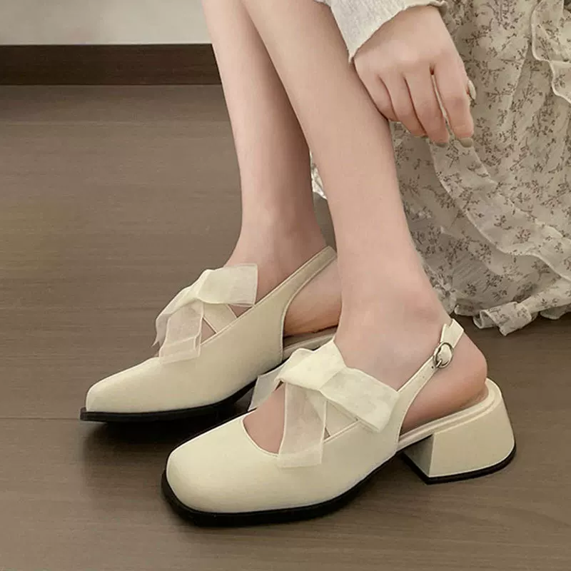 Sandals, footwear, summer high suitable with a skirt, shoes, french style, 2025 years