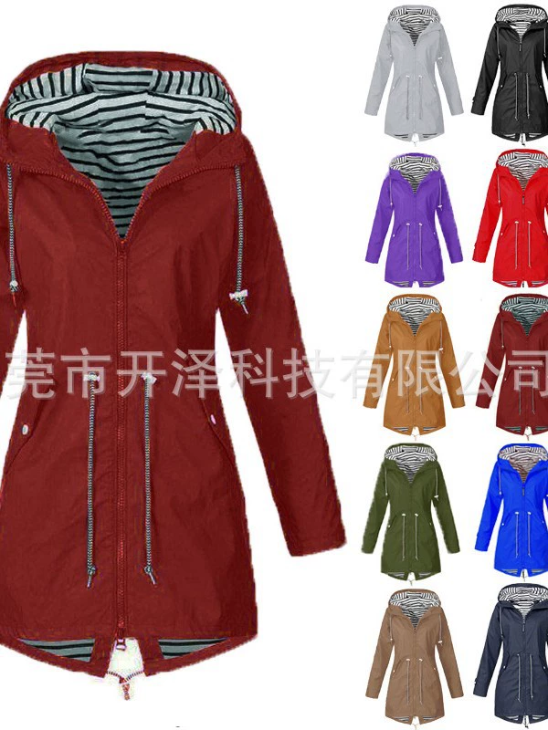 Водонепроницаемое trench coat, пиджак, дорожный дождевик, Amazon, середина длины