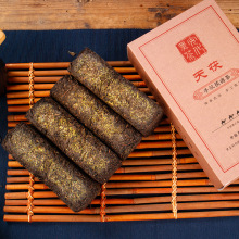 安化黑茶金花手筑茯砖茶天茯茯砖茶天尖原料湖南黑茶叶陈年1kg