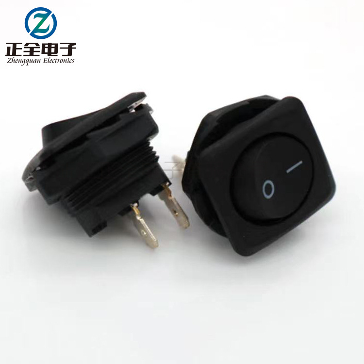 直供KCD1-108方框圆钮带螺纹带LED灯圆形船型开关2档3档