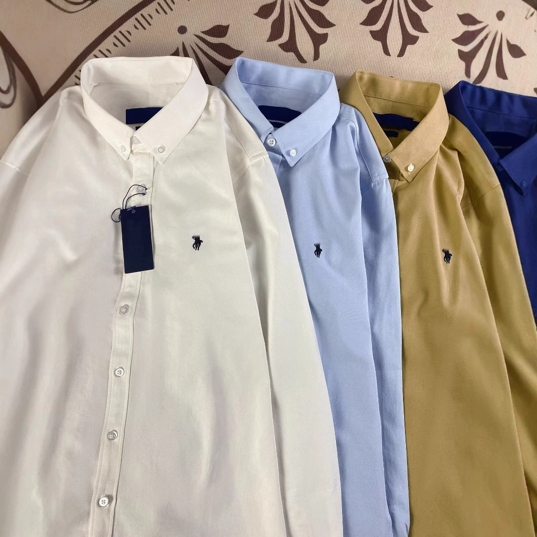 Ravf RL маленькая пони стандартная рубашка POLO хлопок повседневная классика с длинными рукавами американская рубашка мужская вышивка боевая лошадь пара
