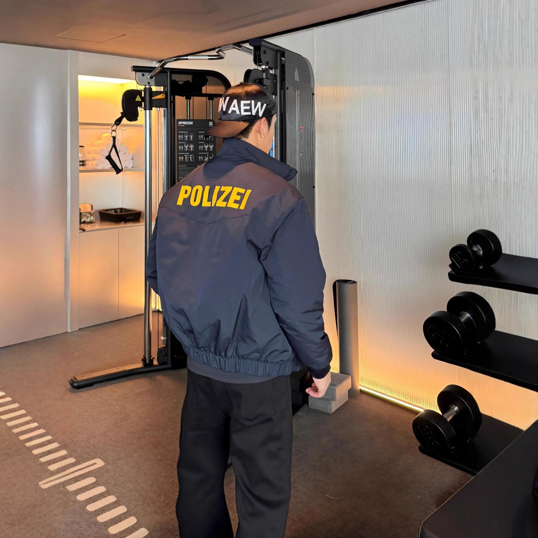 AUTICUP秋冬POLIZE印花三防棉服加厚保暖硬汉boxy短宽廓形夹克ma1