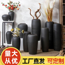 景德镇现代简约陶瓷大花瓶摆件客厅落地干插花复古陶罐干枝新中式