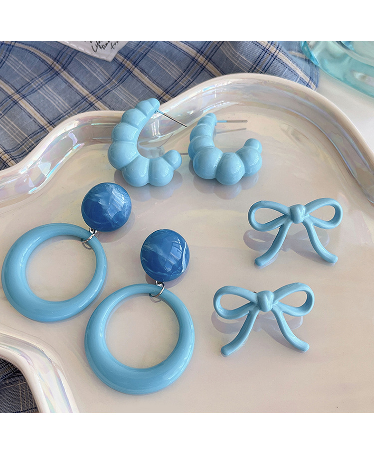 10g Weight Steel needle Ear Needle Material Drop Earrings, Ear Studs Classification 1 Pair Quantity Daily, Tea Party Occasion Alloy, Resin Material Geometric, Bow Knot Pattern All Seasons Season Women's Gender Polished Finish Cute, Sweet Style 1 Pair Cute Sweet Geometric Bow Knot Alloy Resin Drop Earrings Ear Studs 8