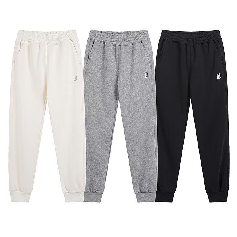 Mlb Fleece-Lined Warm Sweatpants Casual Pants for Men and Women Couples Pure Color Casual Sports Embroidered Logo Pants Leggings