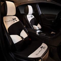 卡通汽車坐墊單片夏季透氣蝴蝶結三件套四季通用座椅墊後排車座墊