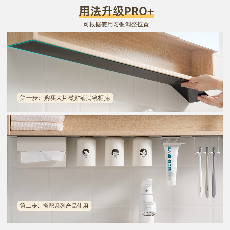 Anyu ミラーキャビネット底磁気逆さマウスウォッシュカップ洗面台収納ラック歯ブラシラック高価値壁掛け歯ブラシカップ|undefined