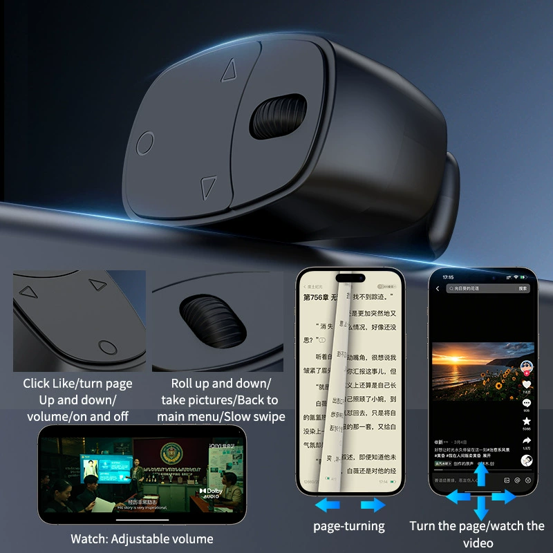 Колёсико прокрутки, бесшумный мобильный телефон, удалённое управление Bluetooth, видео, электронная книга, шит, разворот страниц, фотосъёмка, увеличение, медленное прокручивание вверх и вниз