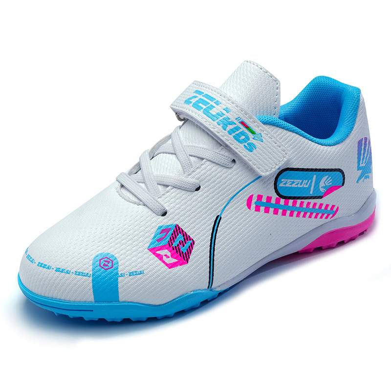 Nuevos zapatos de fútbol velcro, niños y niñas, niños y niñas, zapatos de fútbol de césped artificial, zapatos de entrenamiento de competición