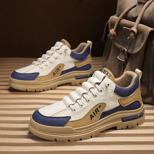 2025 Spring and Autumn Men's Cotton Shoes High-Top Breathable Warm Leisure Loafers Adjustable Laces Men's Shoes British Comfort Versatile