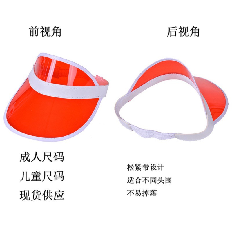 Visera publicitaria de plástico transparente, gorra de verano unisex con protección solar UV, personalizable con logotipo
