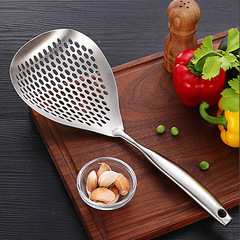 304 Stainless Steel Lifting Noodle Scoop Kitchen Household Integrated Slotted Spoon Gadget Long Handle Noodle Strainer net Processing LOGO