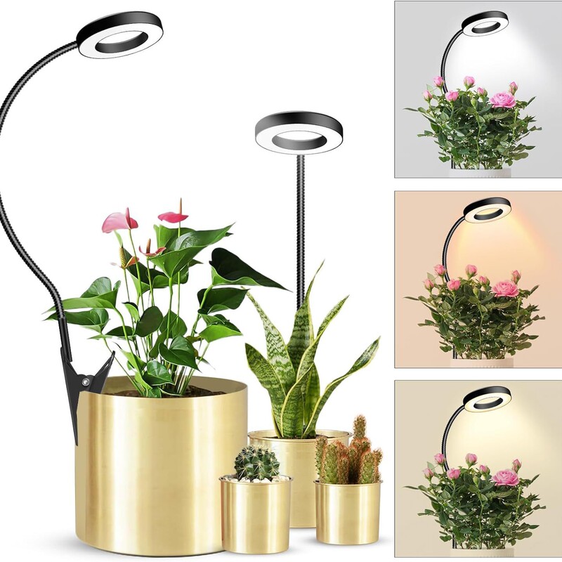 Flower Pot Clip Plant Light Led Plant Growth Light Clip Detachable Full Spectrum Plant Supplementary Light Height Adjustable
