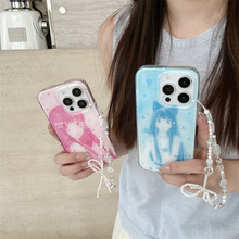 韩系ins动漫闪片黑沼爽子适用iPhone16苹果15ProMax/14手机壳新款